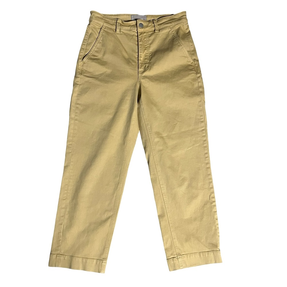 Everlane Cropped Straight Regular Chino Pants Size 6 Ochre Yellow Stretch Cotton